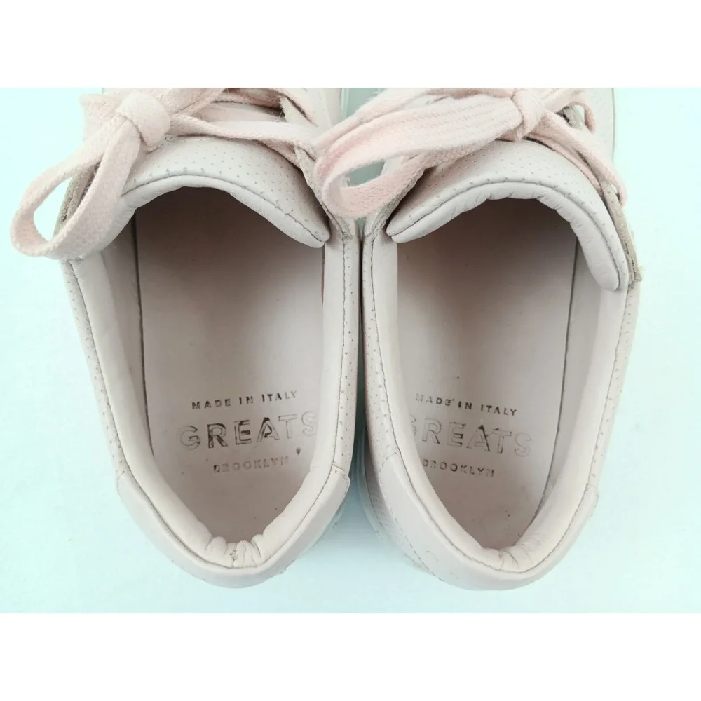GREATS Brooklyn Women's Pink Perforated Leather Sneakers Size US 10 EU 40‎